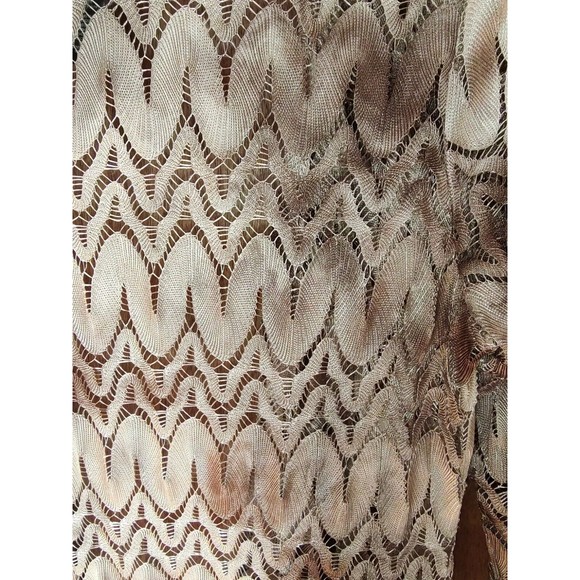 Chico's Travelers Collection sz 0- S/4 open front flame stitch jacket 3/4 sleeve - Picture 5 of 10